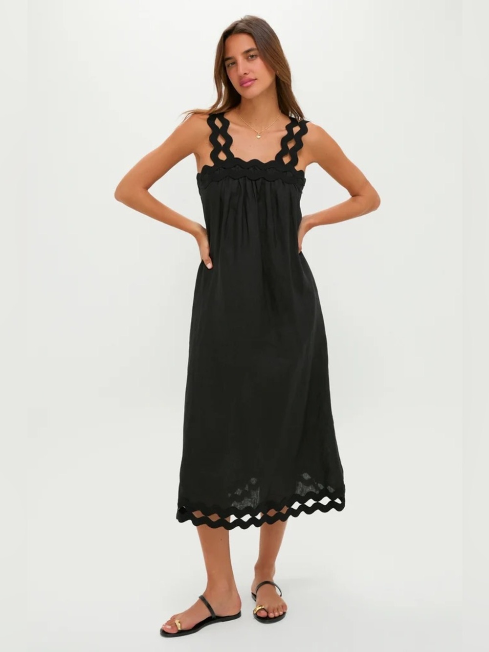 Tuckernuck ‘Black Ric Rac Linen Ellis Dress’